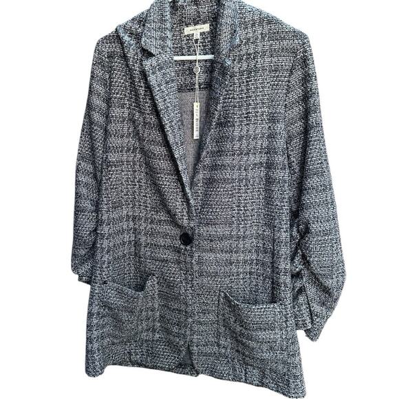 Max Studio Women's Black & White Long Sleeve One Button Jacket Size XL NWT - Picture 7 of 7